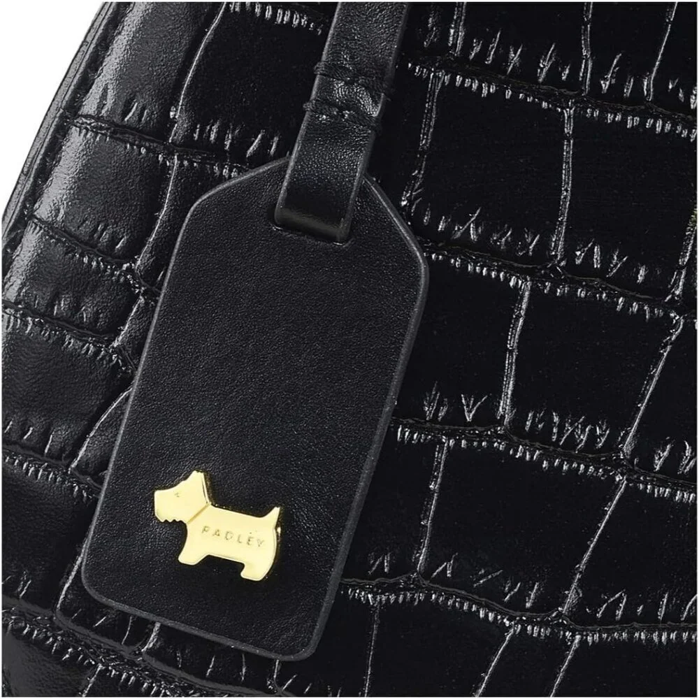 RADLEY London Rope Walk Faux Crocodile Women's Mini Leather Crossbody Bag Black - Picture 4 of 4